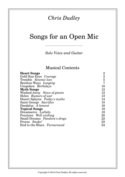 Songs for an Open Mic image number null