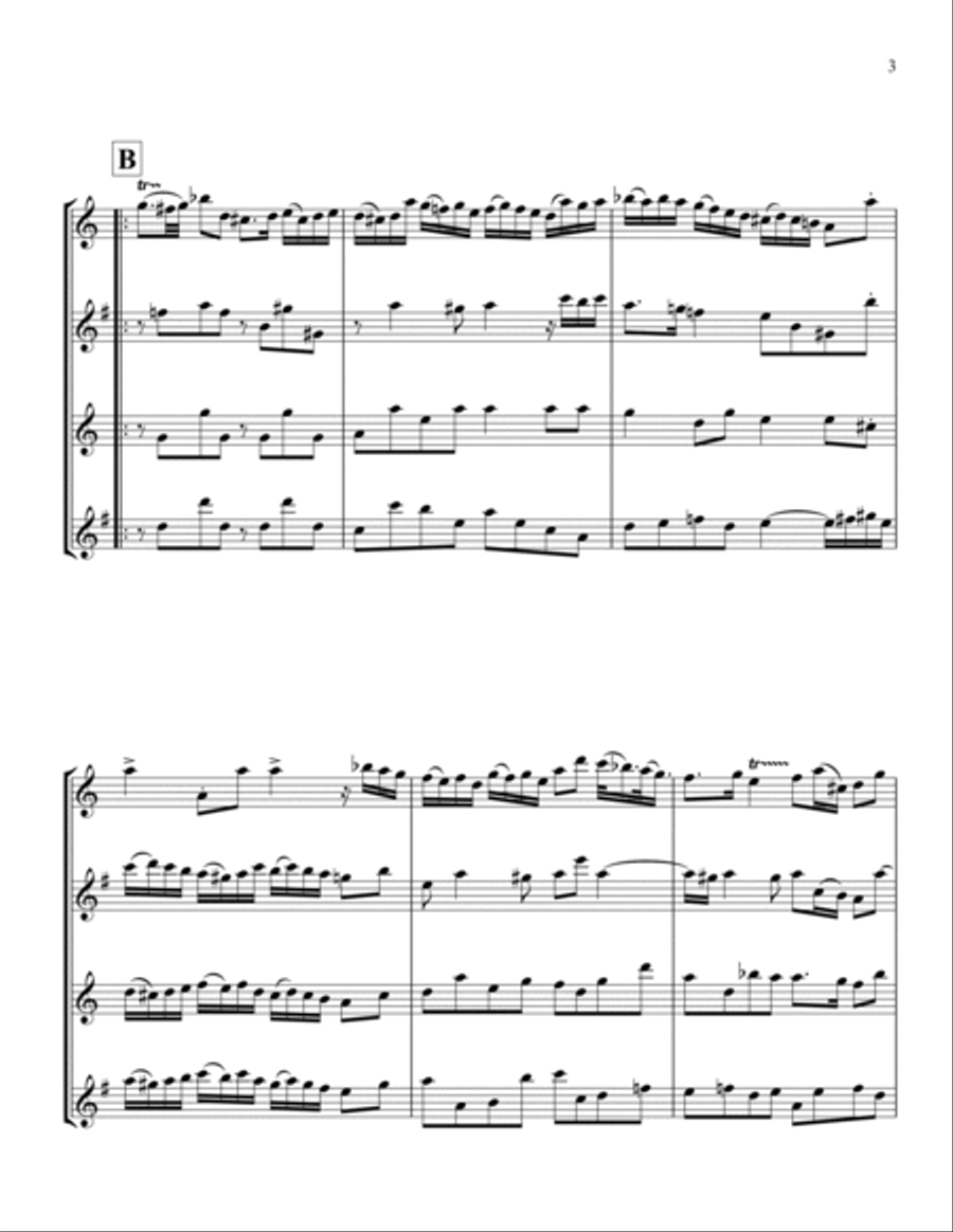 Symphony No. 1 in Bb Saxophone Quartet scores gallery preview page 3