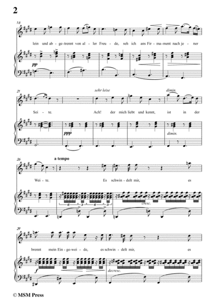 Schubert-Lied der Mignon,from 4 Gesänge aus 'Wilhelm Meister',in c sharp minor,for Voice&Piano image number null