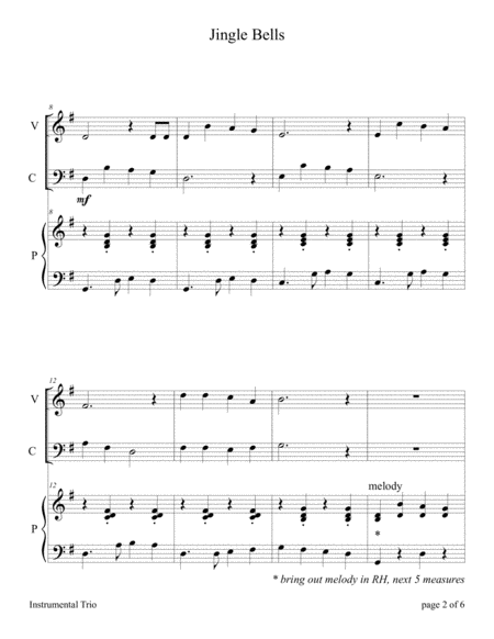 Jingle Bells (Easy Violin and Cello Duet with Piano Accompaniment) image number null