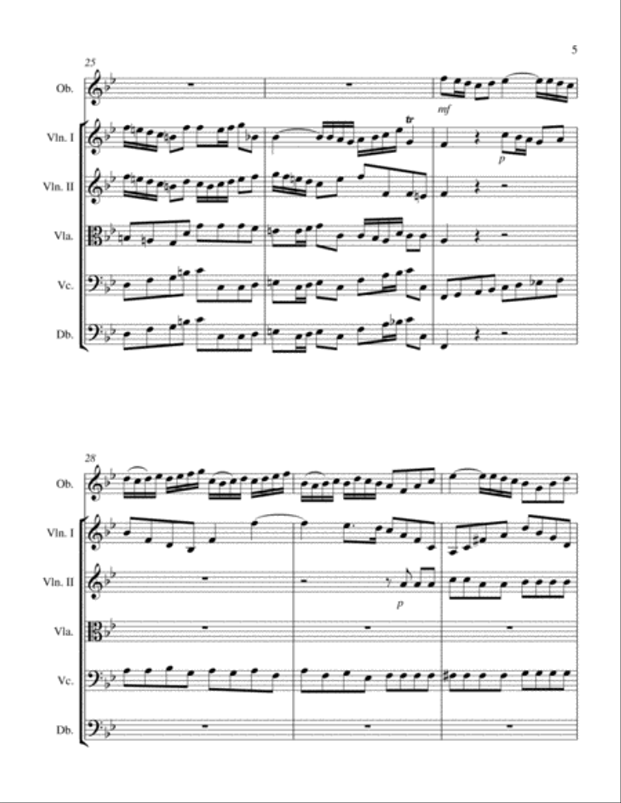 Concerto for Oboe in Bb Major, Op. 7 No. 3 and String Orchestra Chamber Orchestra scores gallery preview page 6