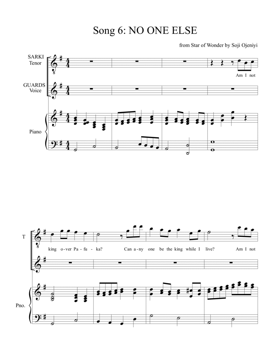 No One Else No One Else Voice scores gallery preview page 1
