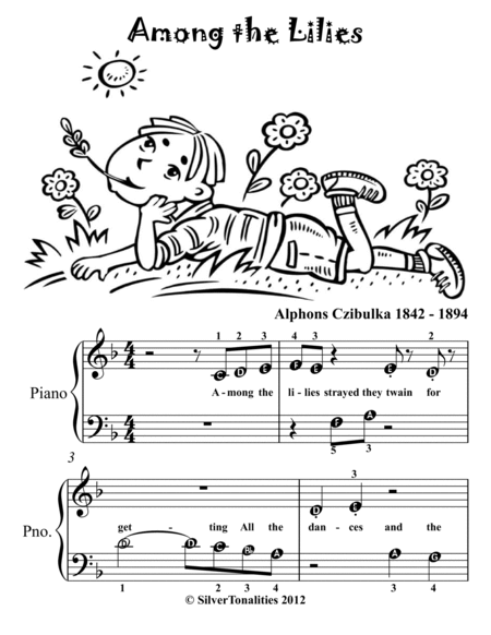Among the Lilies Beginner Piano Sheet Music