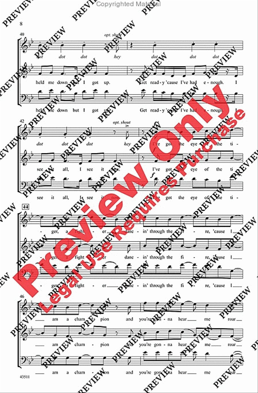 Roar Roar 3-Part scores gallery preview page 8