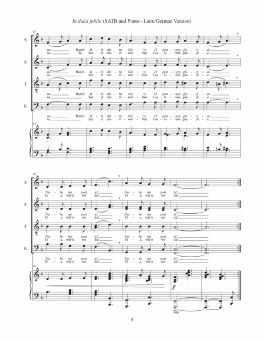 In dulci jubilo (SATB and Piano - Latin/German Version) 4-Part scores gallery preview page 5