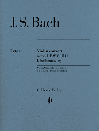 Book cover for Concerto for Violin and Orchestra in A minor BWV 1041