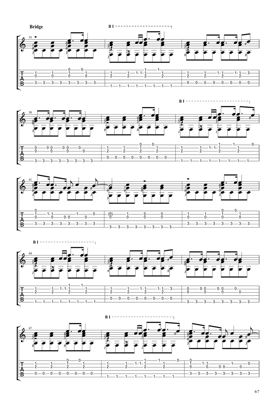 Fix You Guitar Solo scores gallery preview page 6