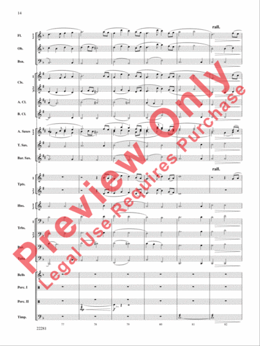 Falcon Lake Overture Concert Band scores gallery preview page 15