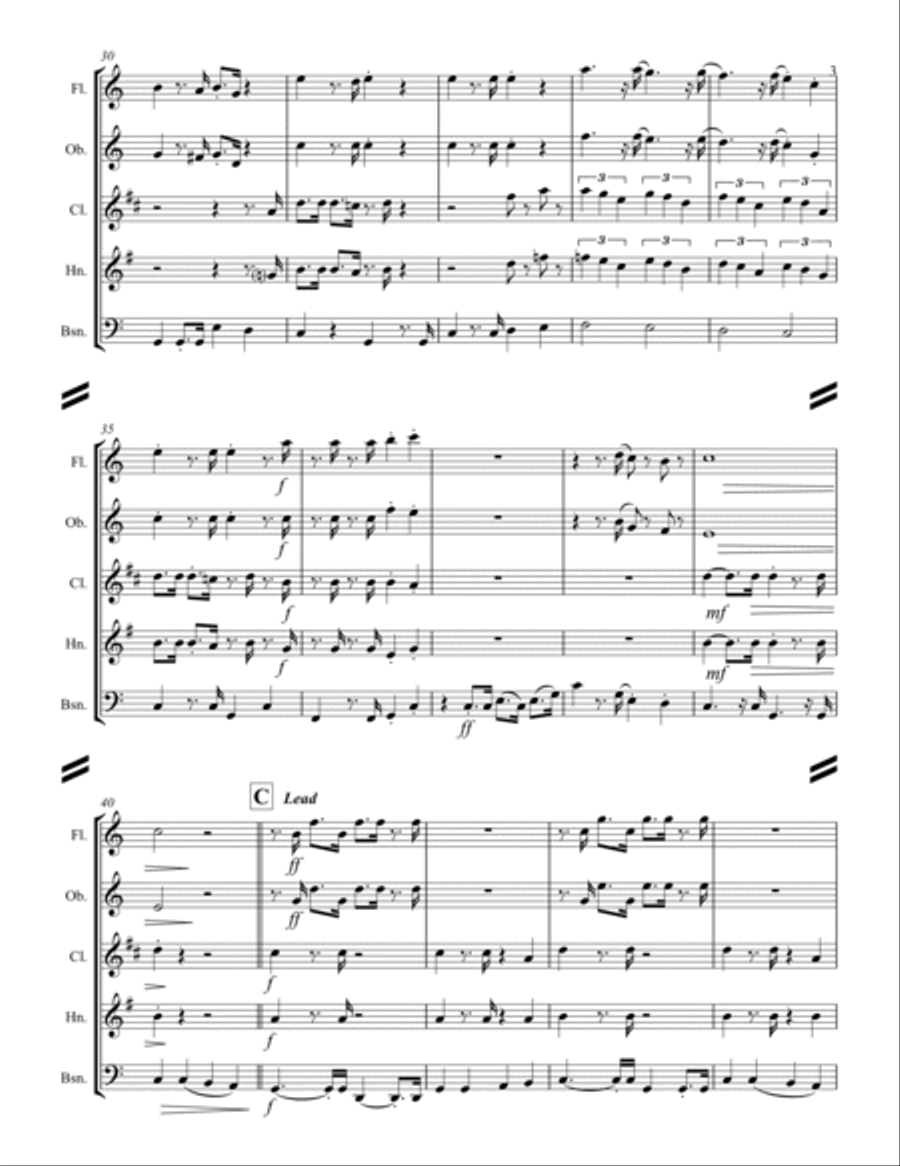 The Mexican Shuffle Woodwind Quintet scores gallery preview page 4
