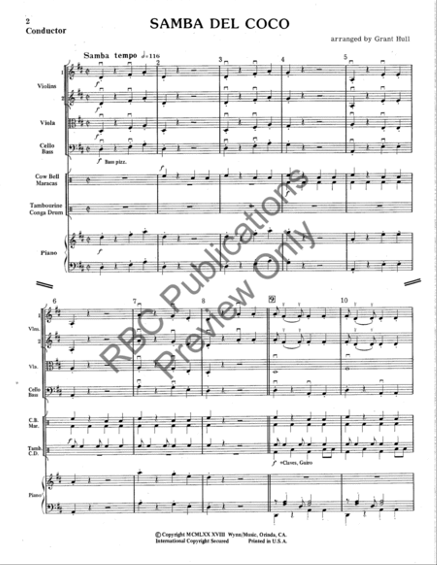 Samba Del Coco String Orchestra scores gallery preview page 3