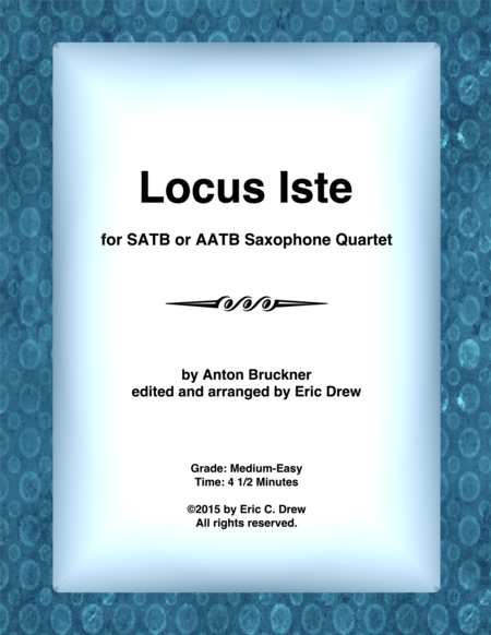 Locus Iste (for Saxophone Quartet) image number null