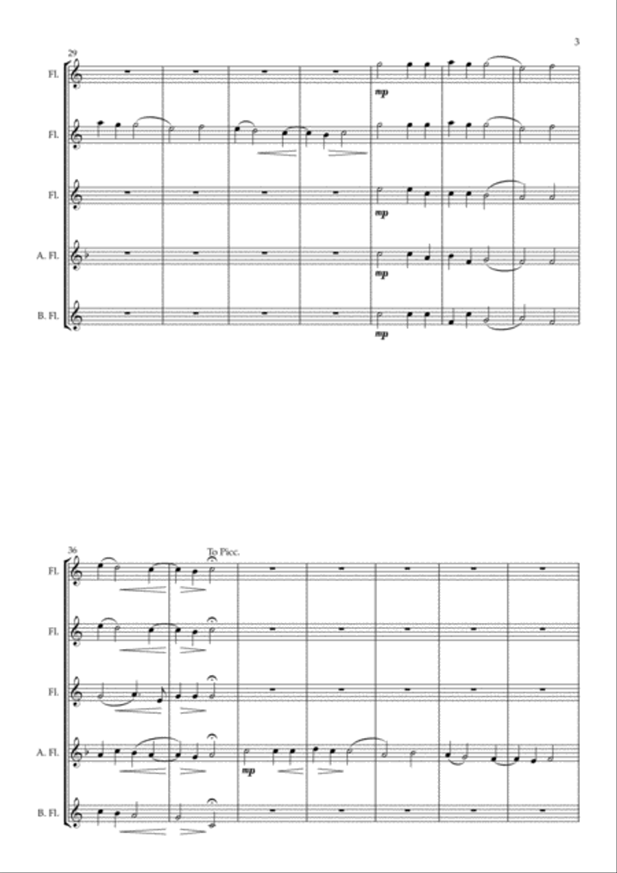 Es Ist Ein Rose Entsprungen arranged for Flute Quintet Woodwind Quintet scores gallery preview page 5