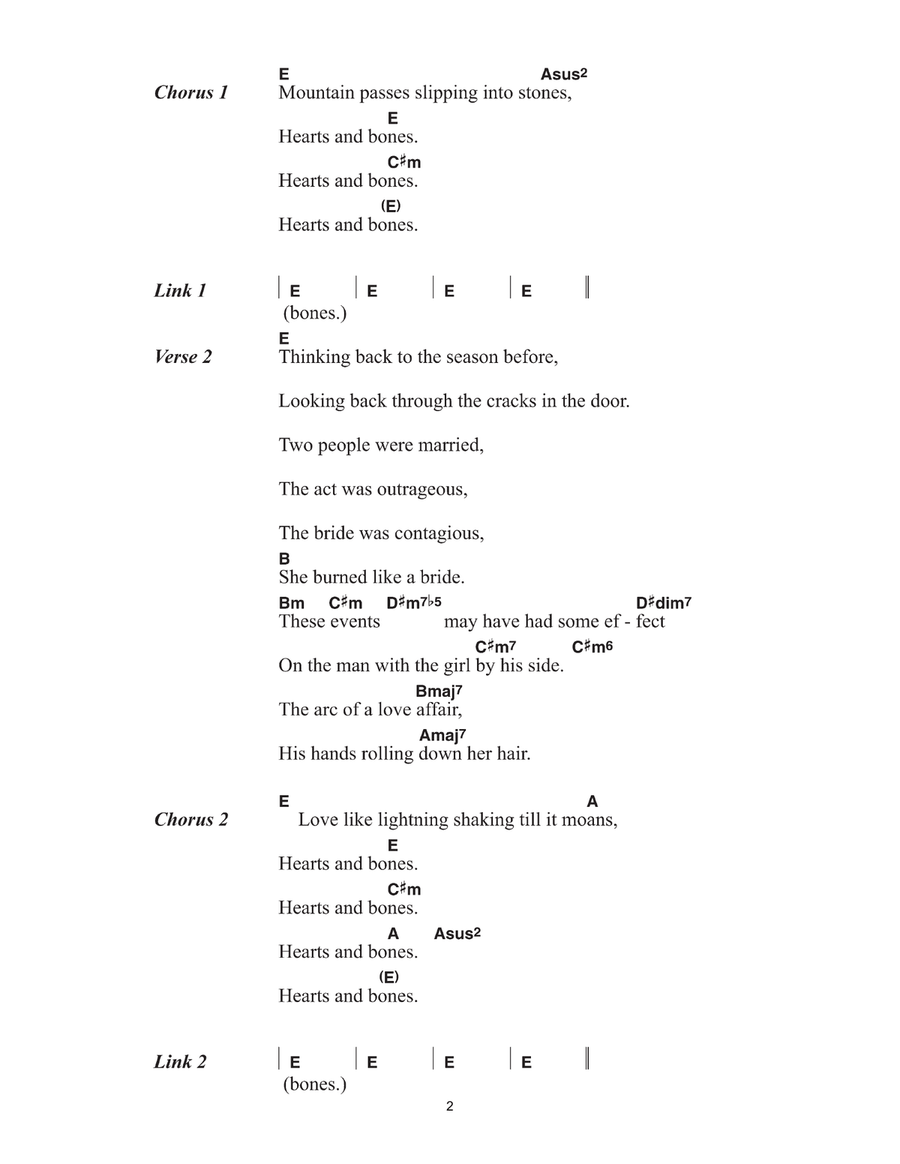 Hearts And Bones Piano Solo scores gallery preview page 2