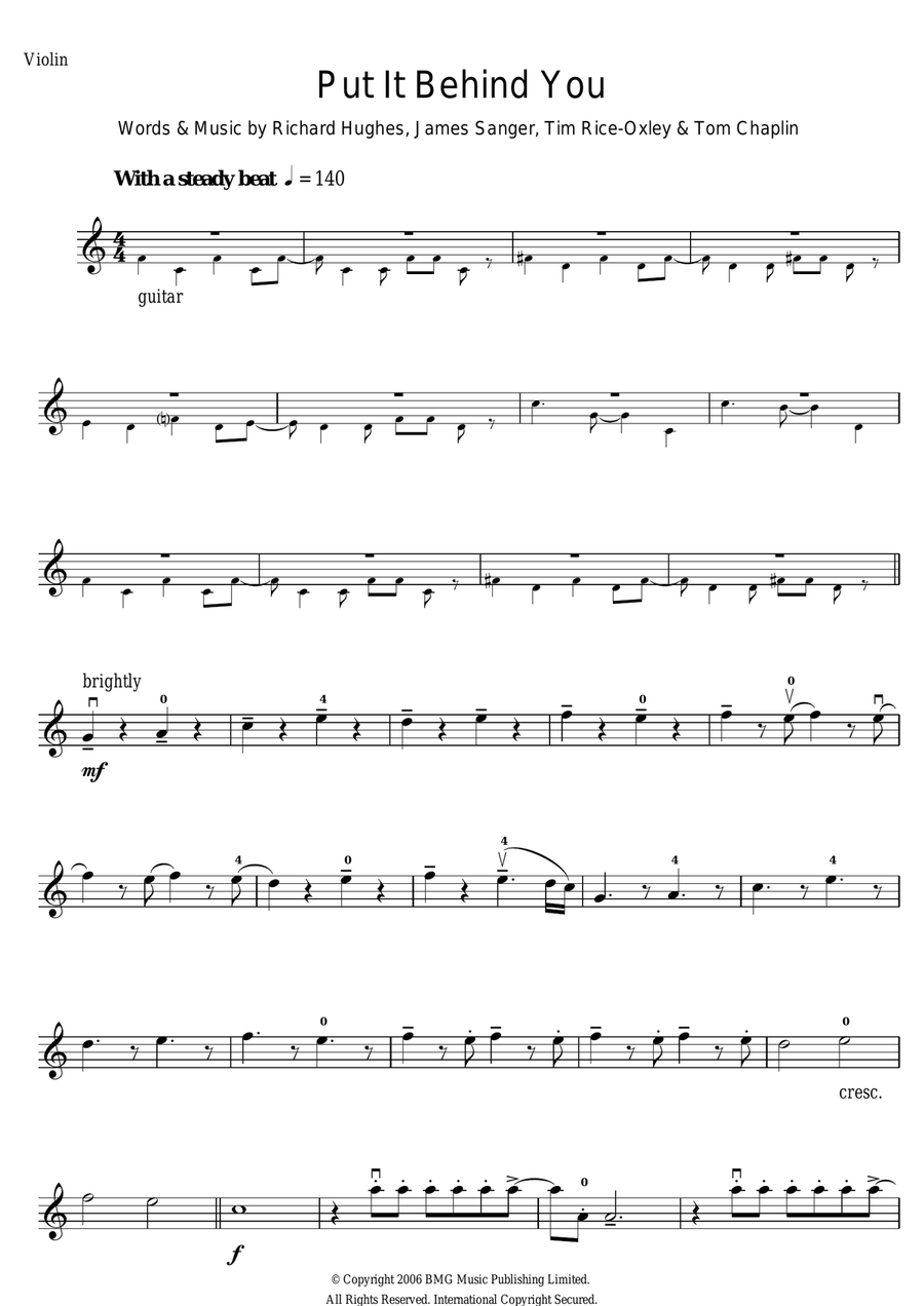 Put It Behind You Violin Solo scores gallery preview page 1
