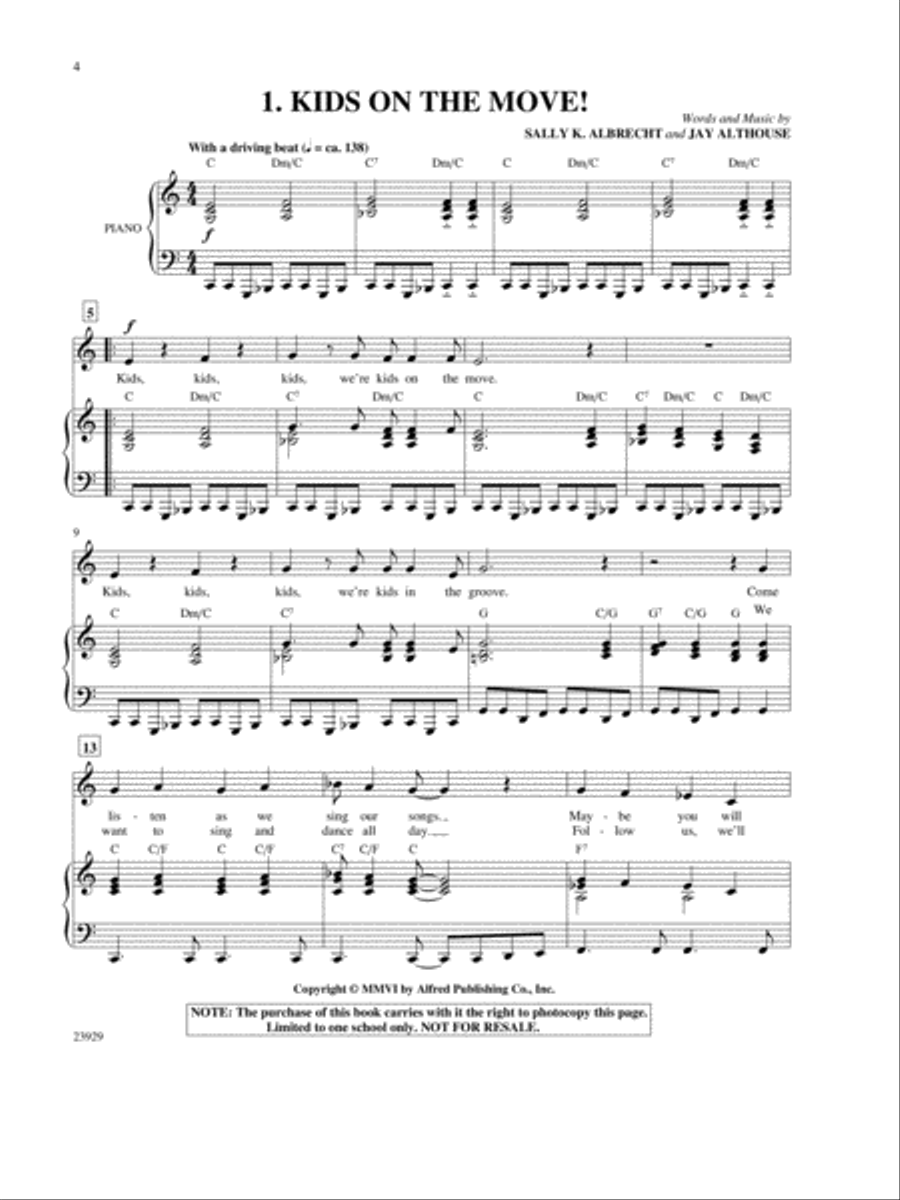 Kids on the Move! Kids on the Move! Unison Choir scores gallery preview page 3