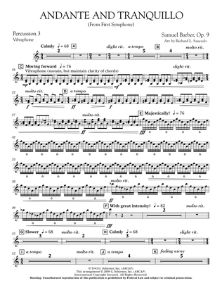 Andante and Tranquillo (from First Symphony) - Percussion 3