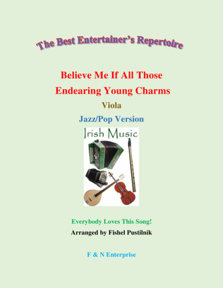 Book cover for "Believe Me If All Those Endearing Young Charms" for Viola (with Background Track)-Jazz/Pop Version