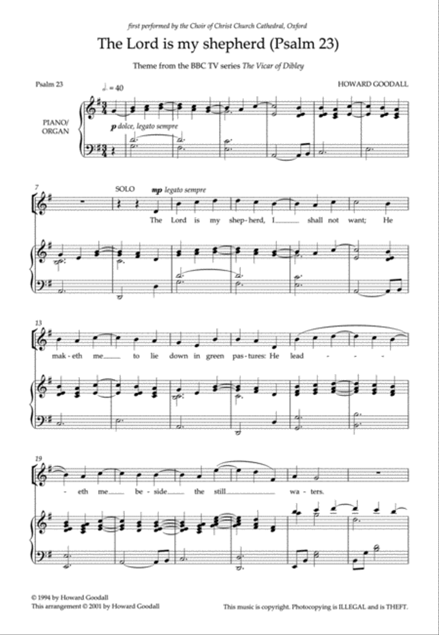 The Lord Is My Shepherd (Psalm 23) A Cappella scores gallery preview page 2