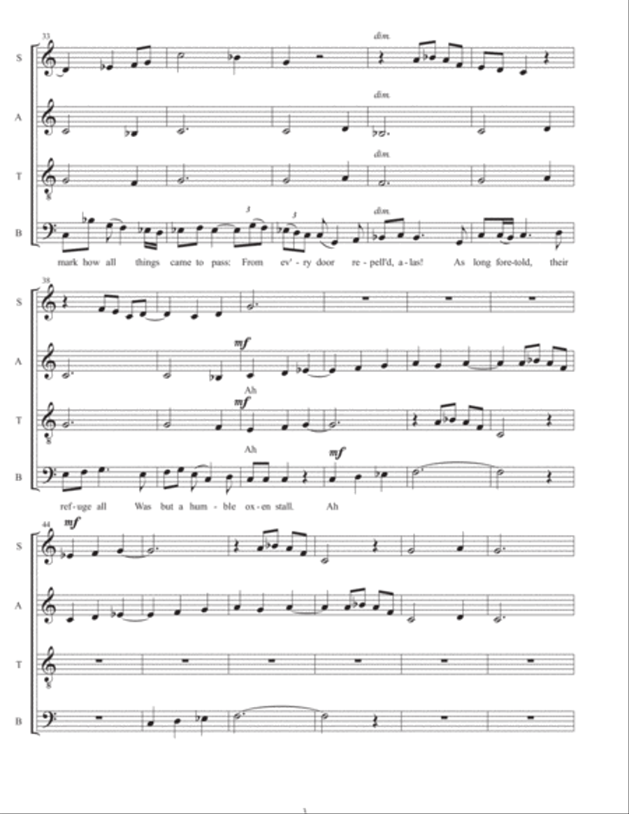 The Wexford Carol (SATB, a cappella) arranged by Sarah Jaysmith (Traditional Irish carol) 4-Part scores gallery preview page 3