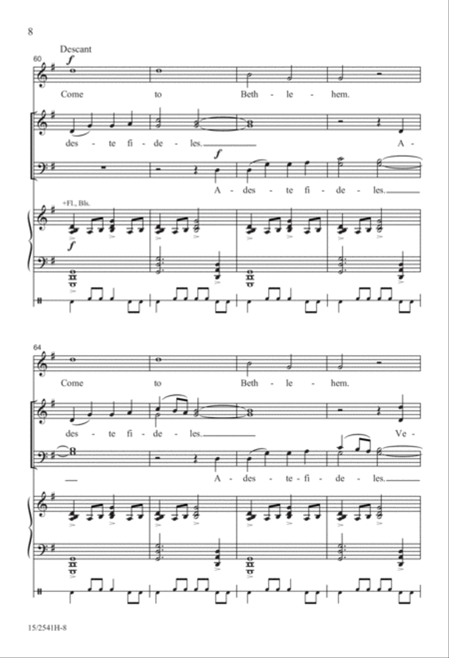 Adeste Fideles Adeste Fideles 4-Part scores gallery preview page 8