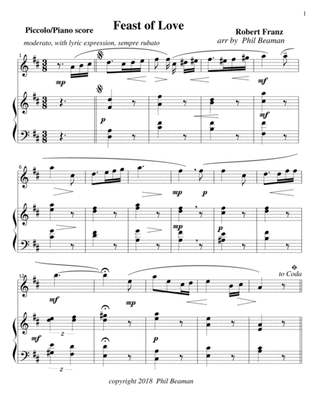 Feast of Love - Piccolo/Piano