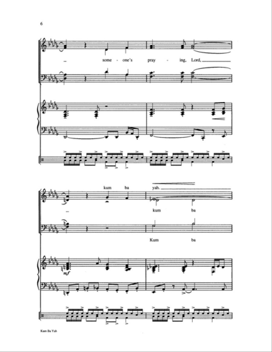 Kum Ba Yah Choir scores gallery preview page 6