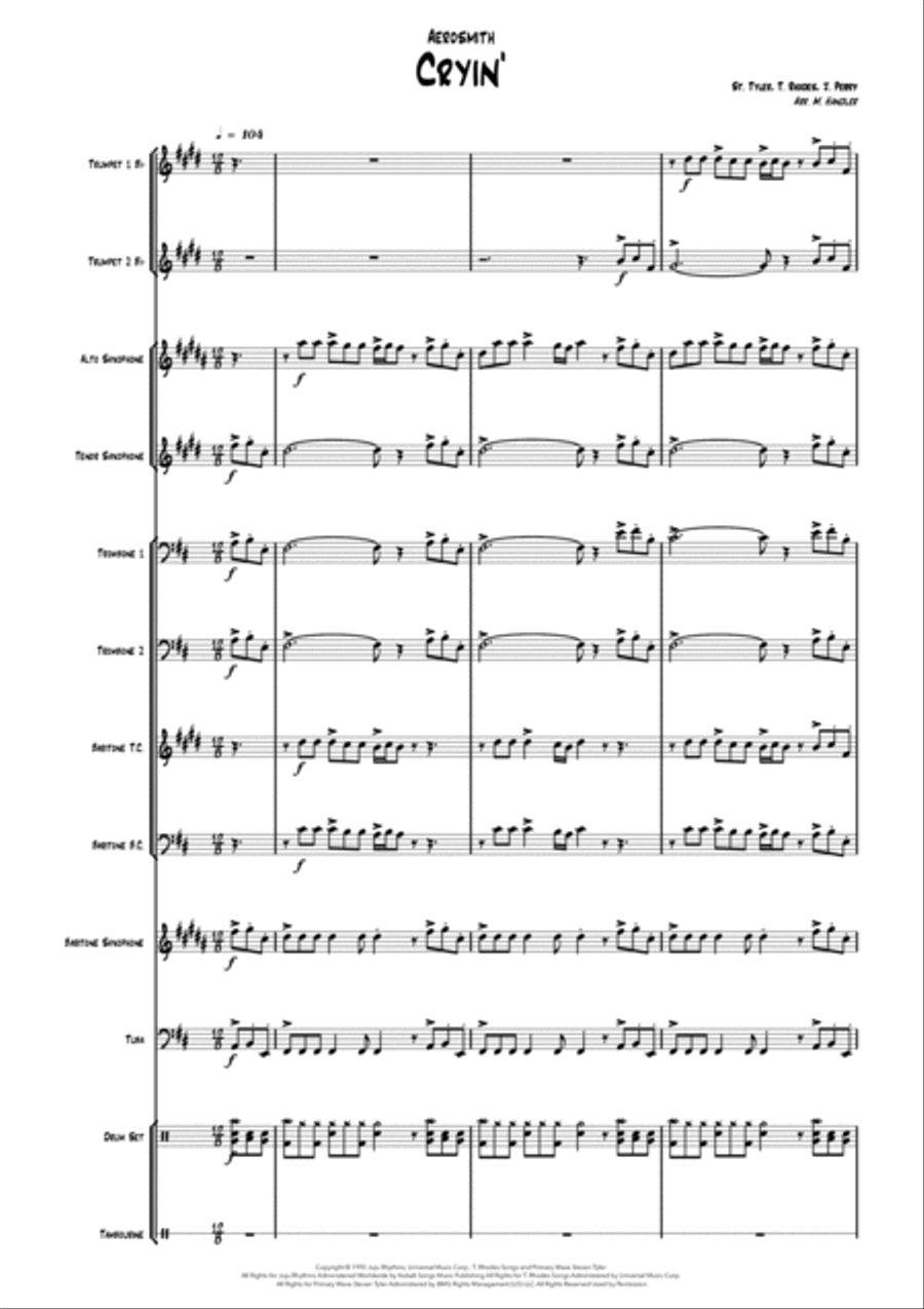 Cryin' Cryin' Tenor Saxophone scores gallery preview page 2
