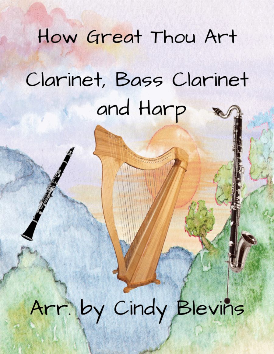 Book cover for How Great Thou Art, for Clarinet, Bass Clarinet and Harp