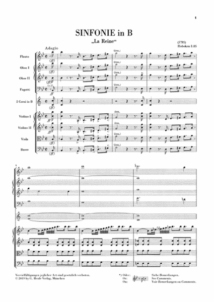 Symphonie B-Flat Major Hob. I:85