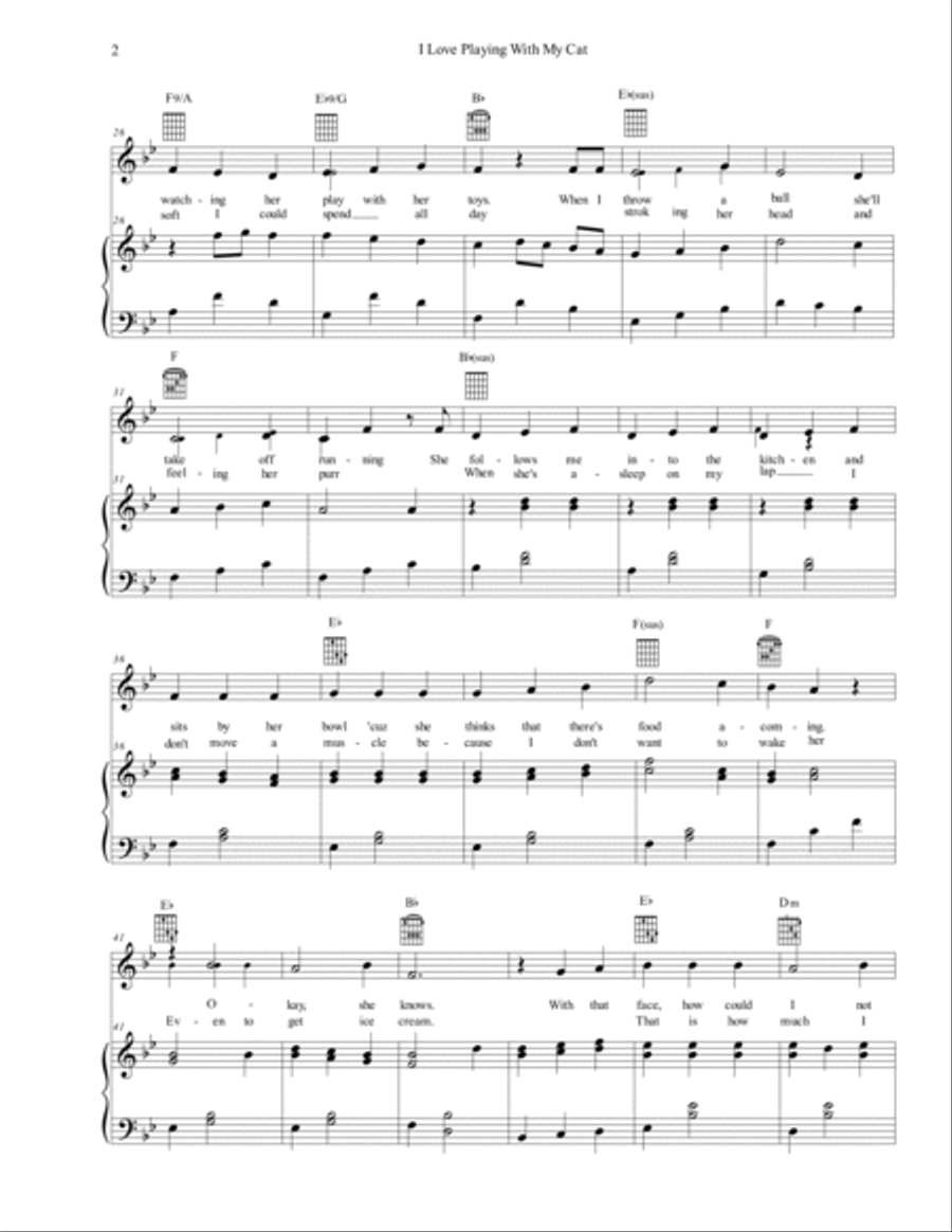 I Love Playing With My Cat Soprano Voice scores gallery preview page 3