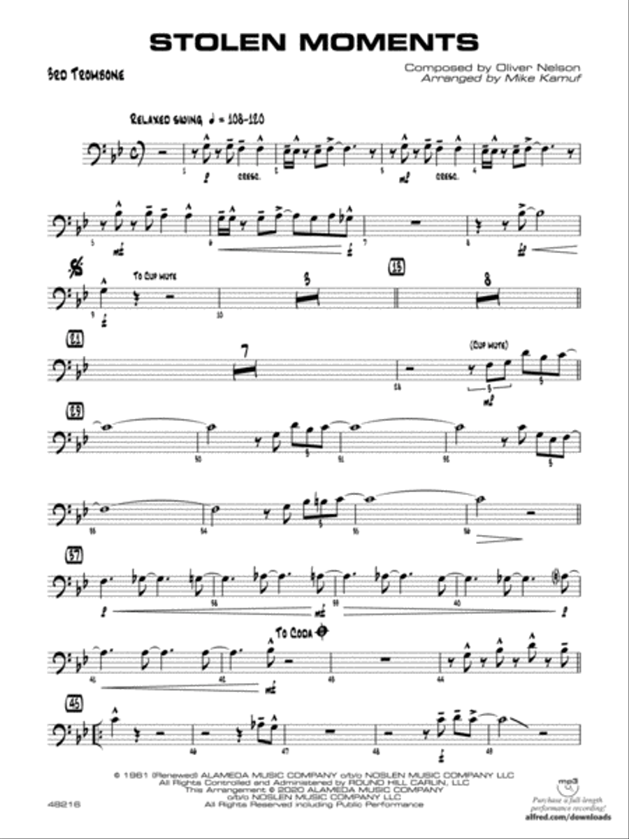 Stolen Moments: 3rd Trombone Jazz Ensemble scores gallery preview page 1