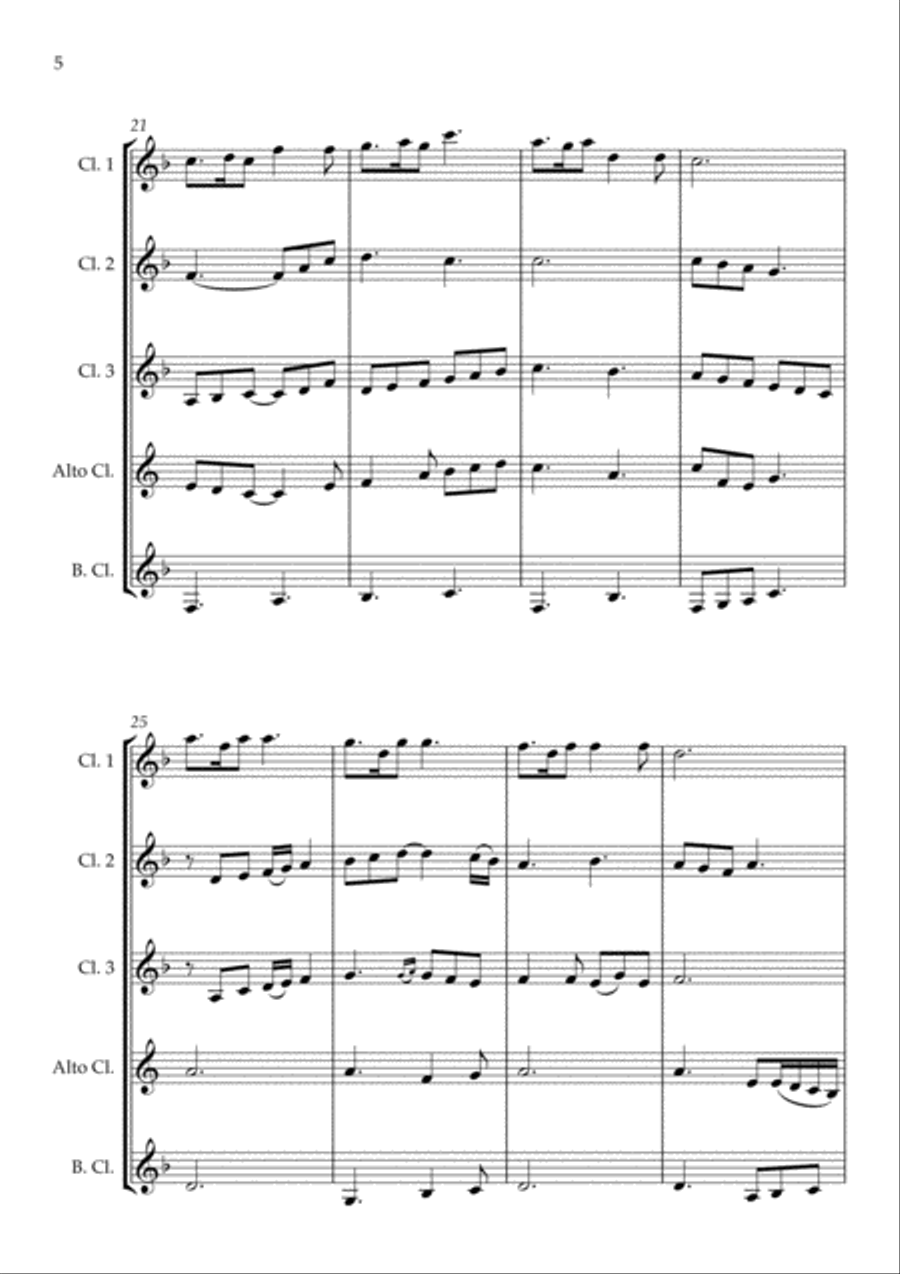 The Skye Boat Song (Theme from 'Outlander') - for Clarinet Choir Clarinet Choir scores gallery preview page 6