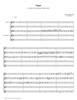 Fugue 22 from Well-Tempered Clavier, Book 2 (Clarinet Quintet)