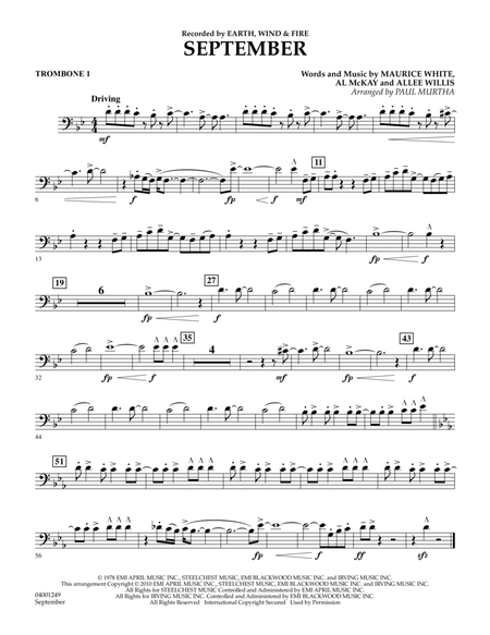 September (arr. Paul Murtha) - Trombone 1