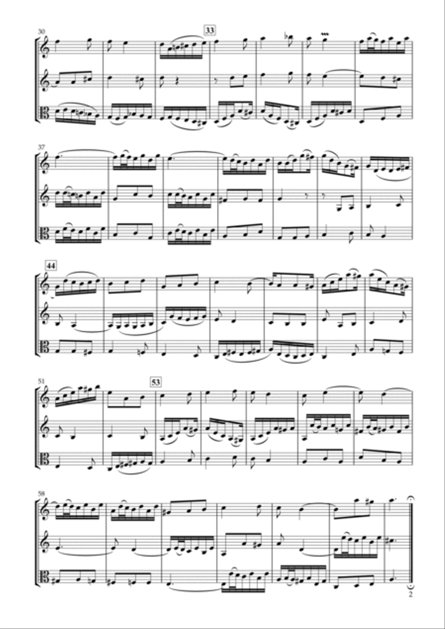 Sinfonia No.13 BWV.799 for Two Violins & Viola String Duet scores gallery preview page 2