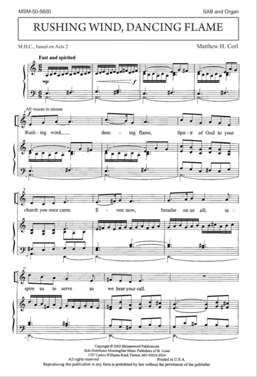 Rushing Wind, Dancing Flame 3-Part scores gallery preview page 2