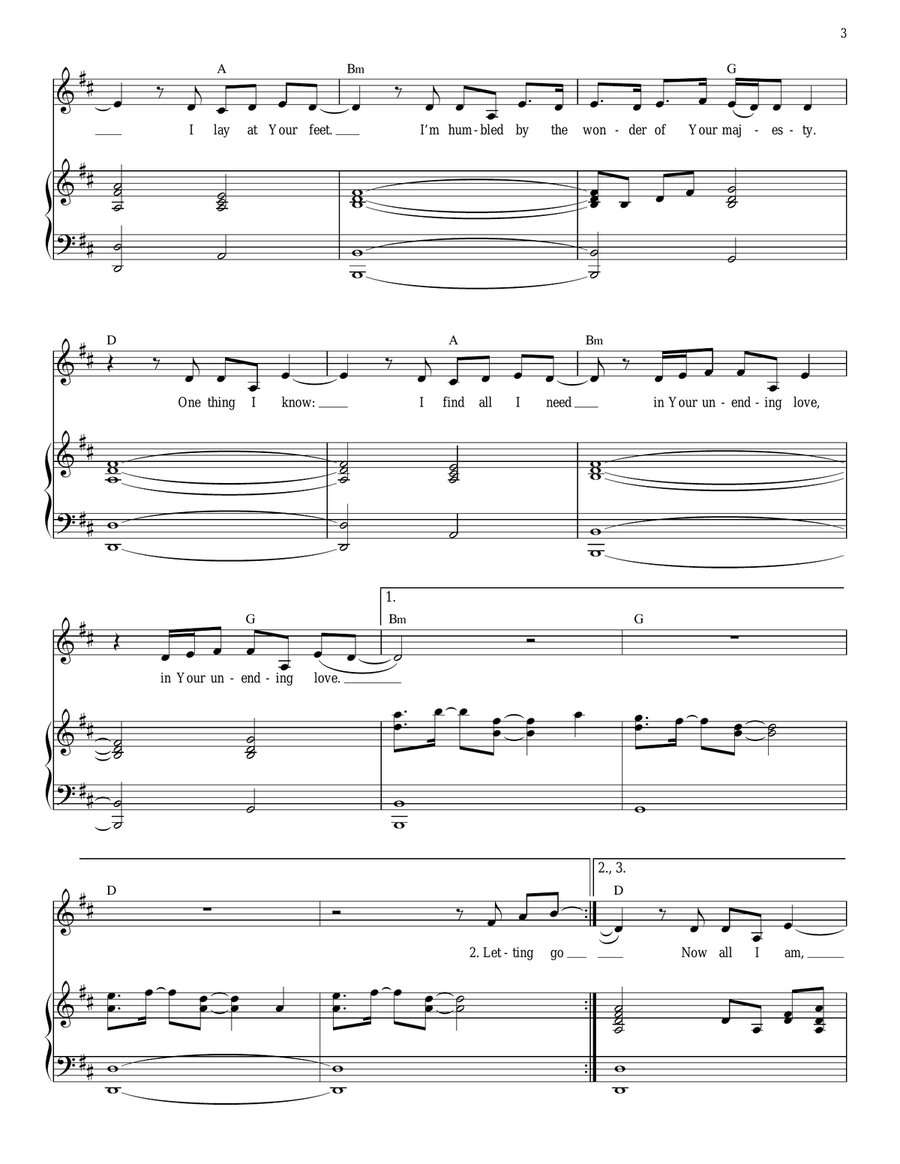 Unending Love Piano, Vocal, Guitar scores gallery preview page 3