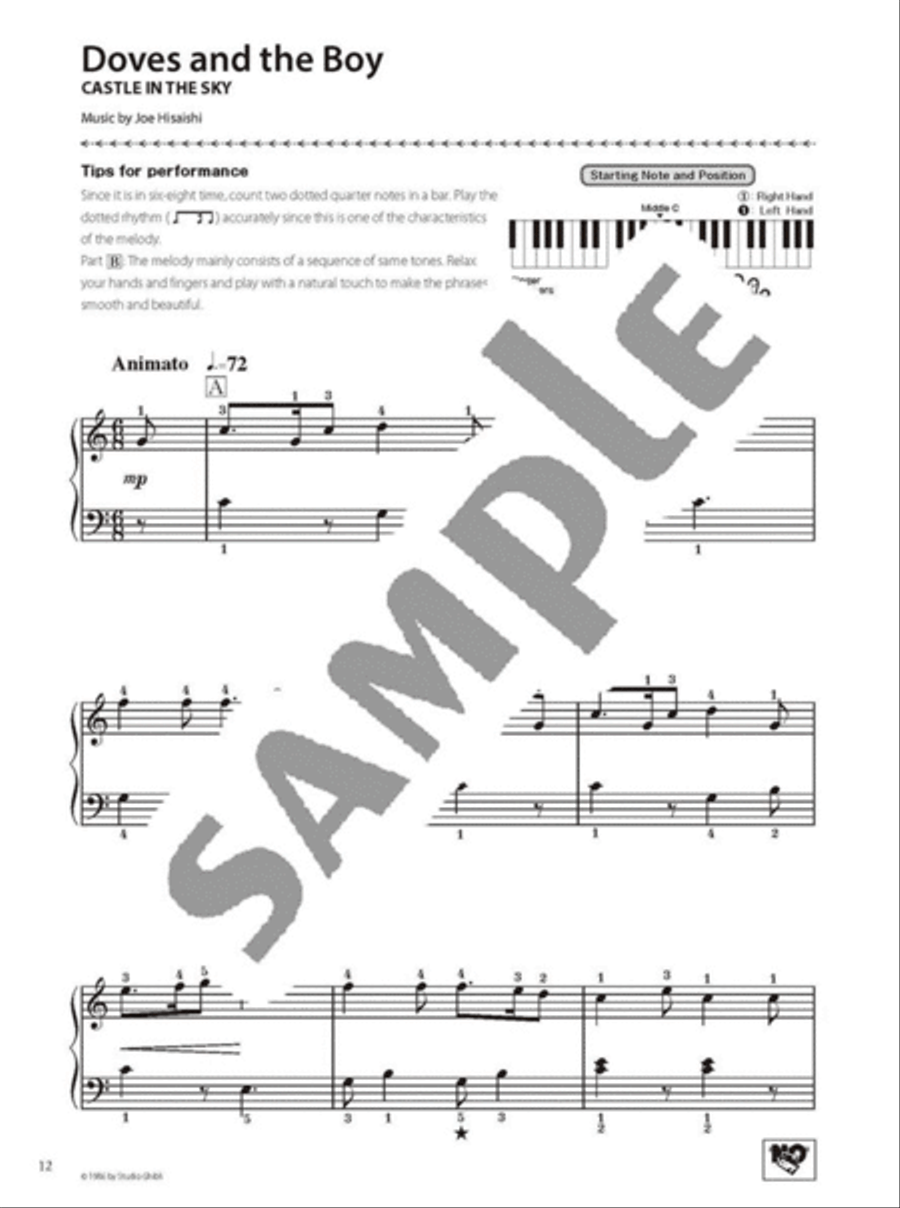Studio Ghibli Songs in C Major - Piano Solo, Easy Level, English Version Piano Method scores gallery preview page 4