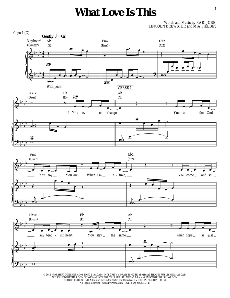 What Love Is This What Love Is This Piano, Vocal, Guitar scores gallery preview page 1
