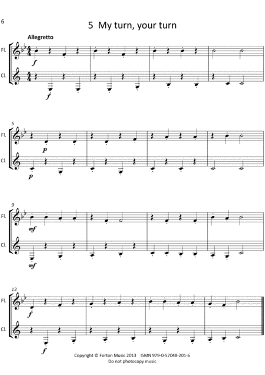 Flute and Clarinet Duets for Young Players Woodwind Duet scores gallery preview page 6