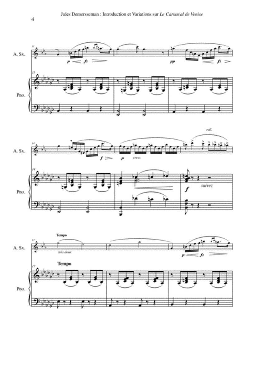 Jules Demersseman - Introduction et Variations sur Le Carnaval de Venise for alto saxophone and pia