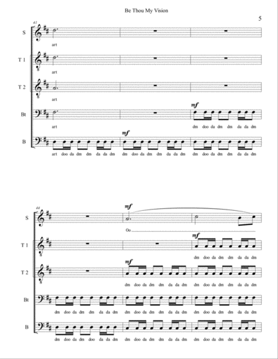 Be Thou My Vision (TTBB + Solo) TTBB scores gallery preview page 5