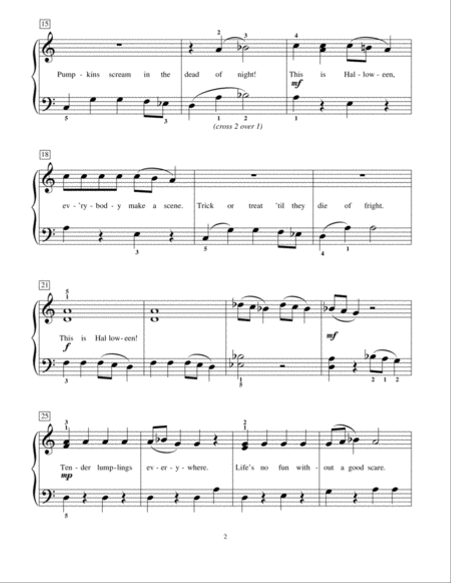 This Is Halloween (from The Nightmare Before Christmas) Piano Method scores gallery preview page 2
