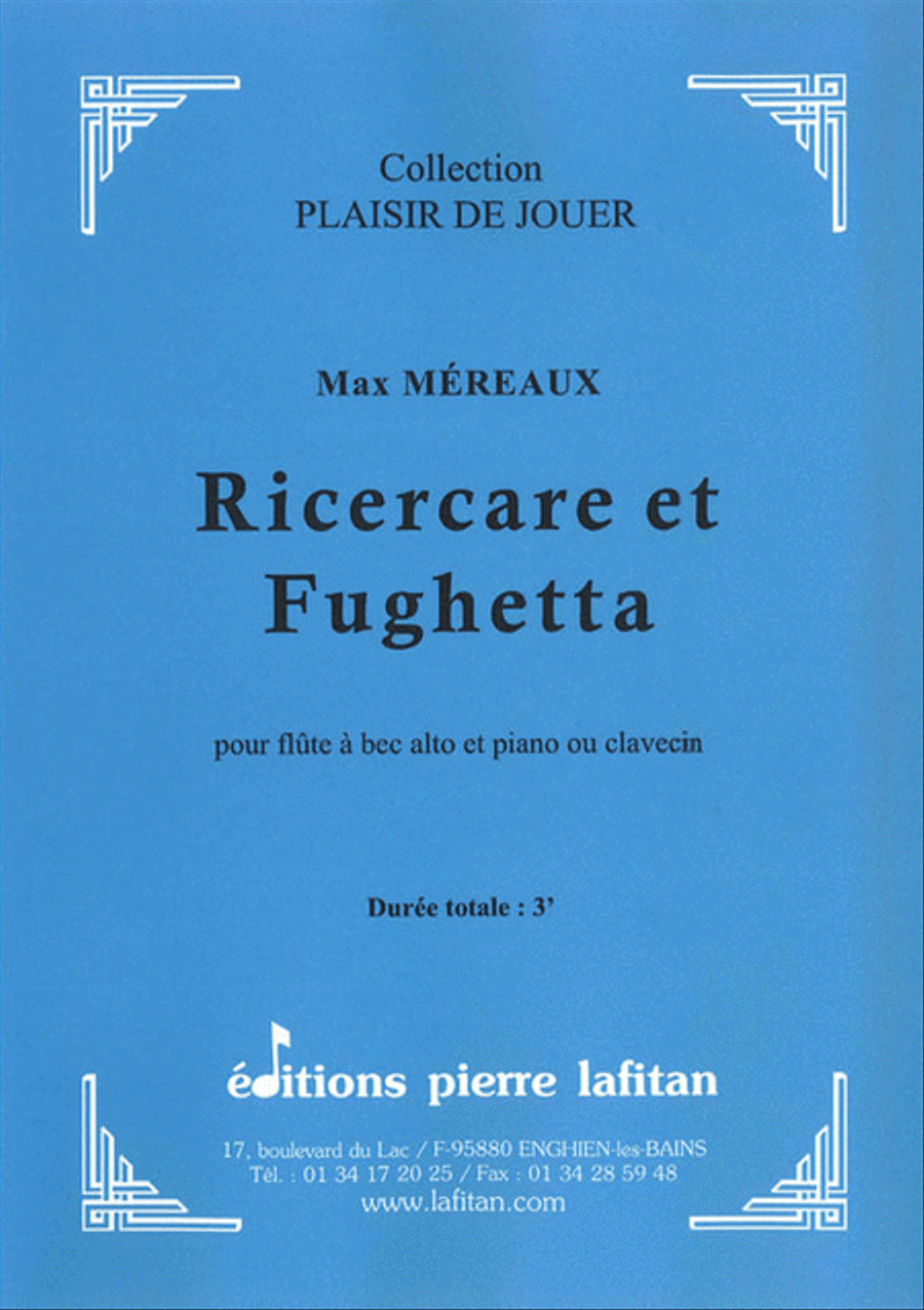 Ricercare et Fughetta Recorder scores gallery preview page 1