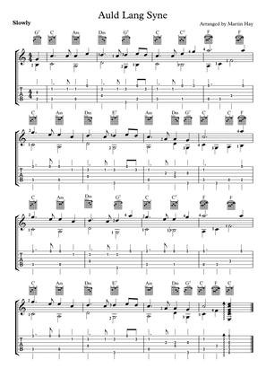 Book cover for Auld Lang Syne - For Guitar TAB