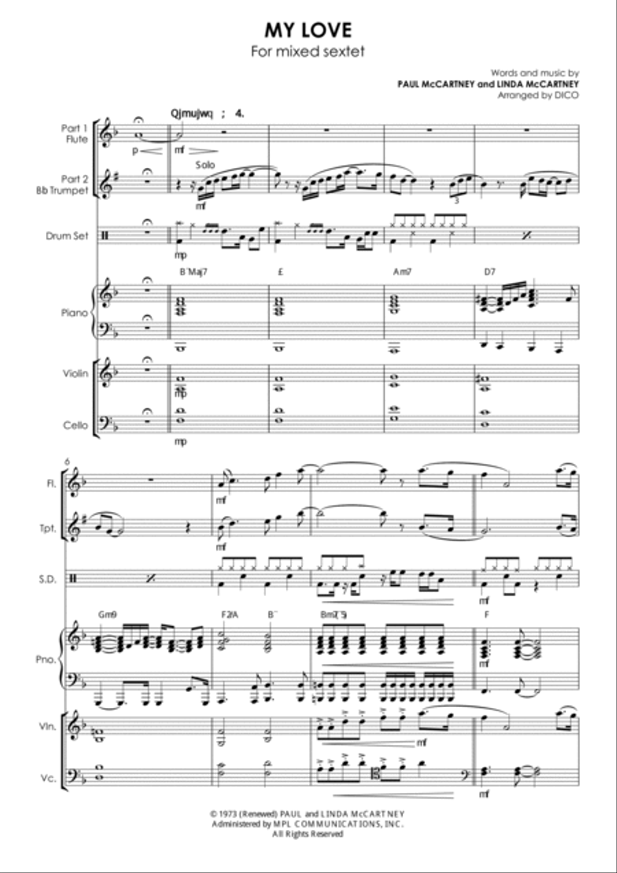 My Love Small Ensemble scores gallery preview page 2