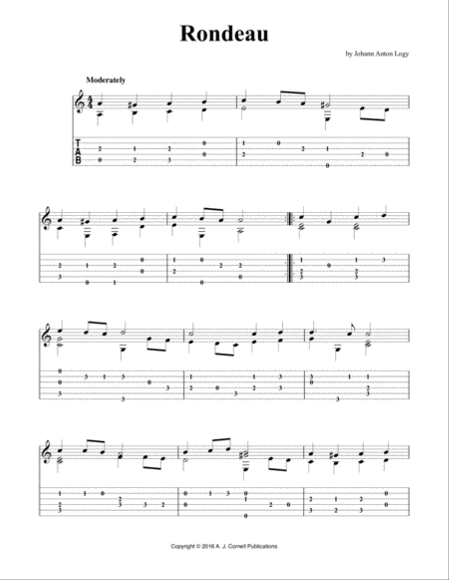 Rondeau Classical Guitar scores gallery preview page 1