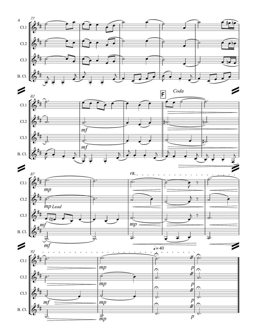 What The World Needs Now Is Love Clarinet Quartet scores gallery preview page 5