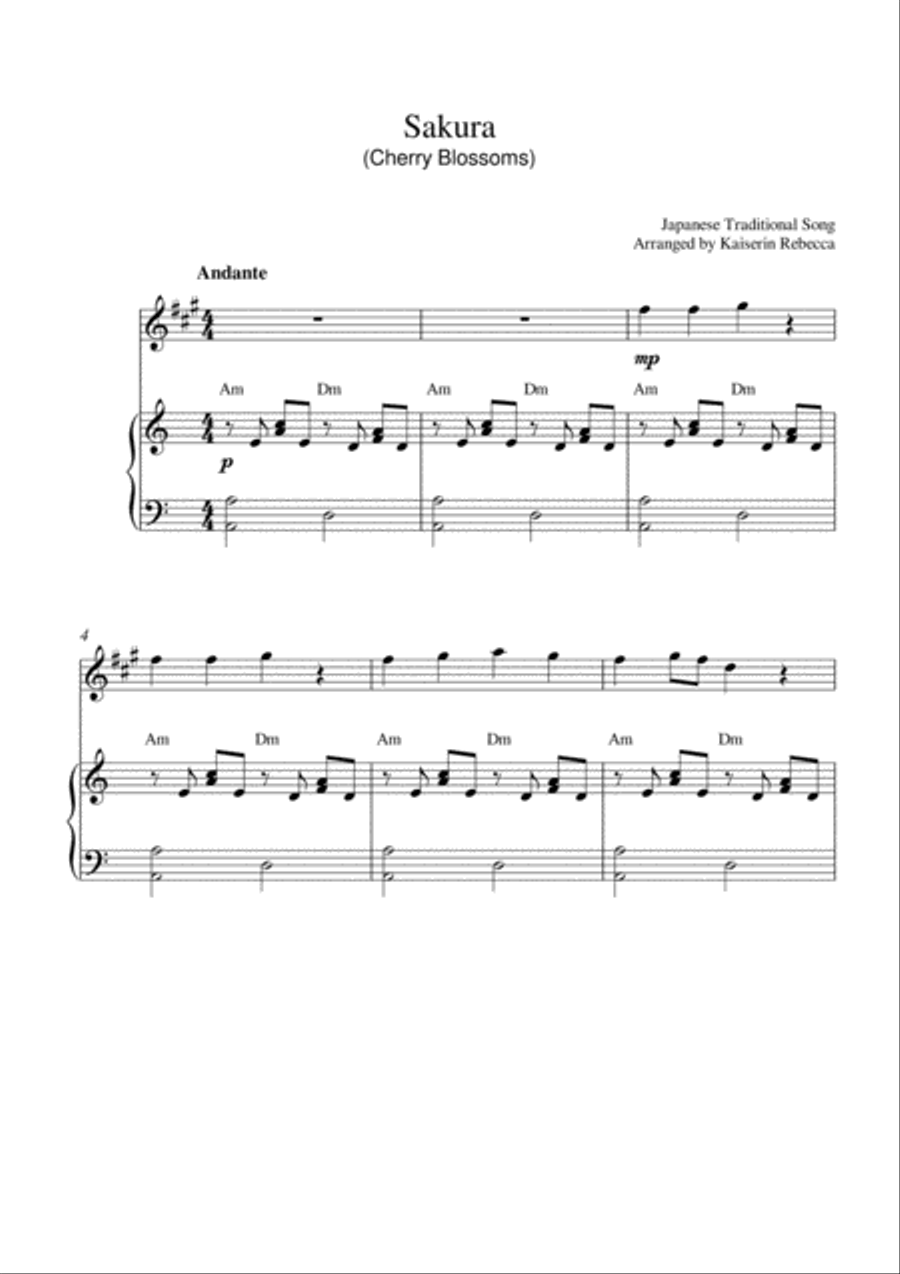 Sakura (Cherry Blossoms) Sakura (Cherry Blossoms) Alto Saxophone scores gallery preview page 1