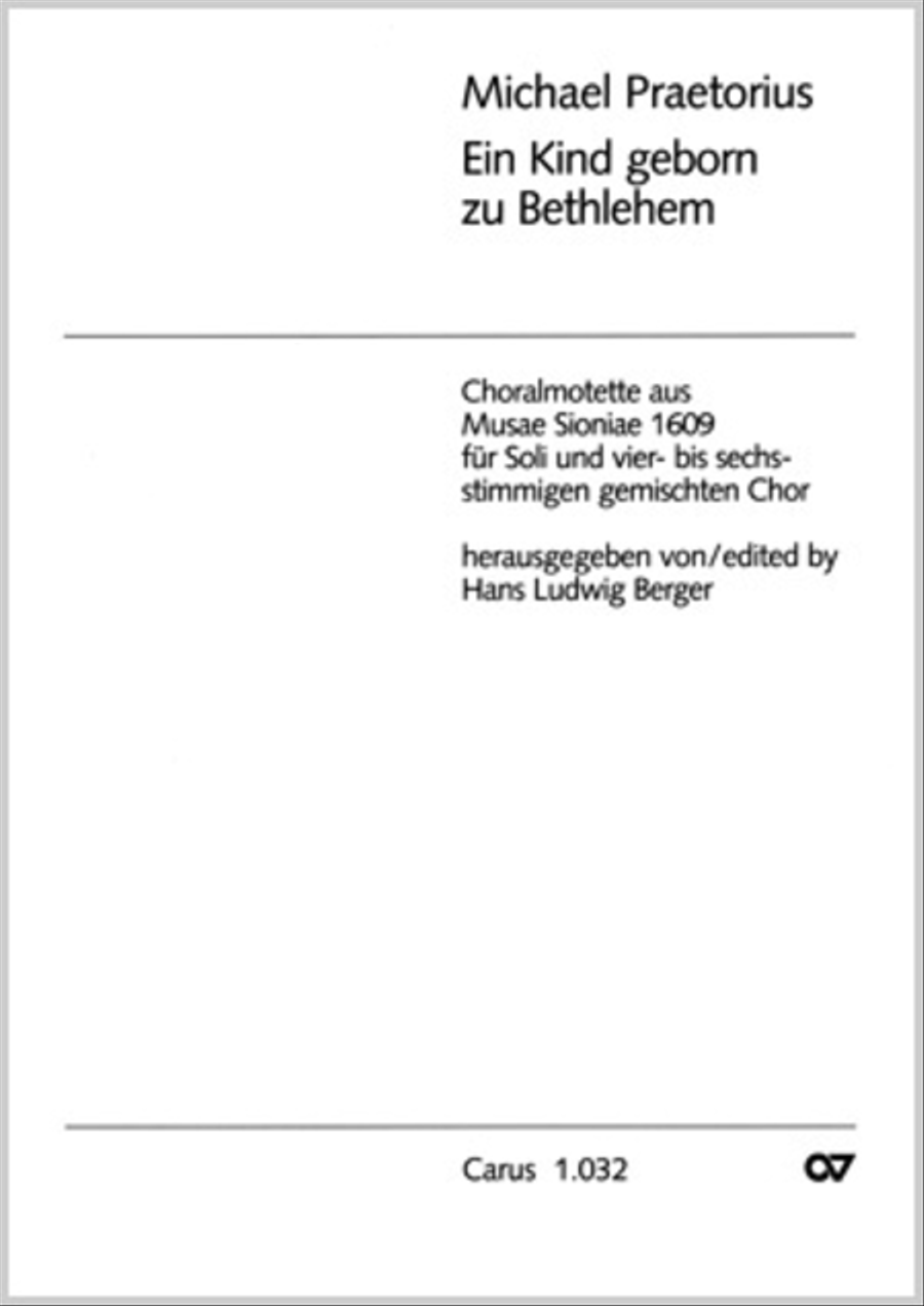 A babe is born in Bethlehem (Ein Kind geborn zu Bethlehem) Choir scores gallery preview page 1